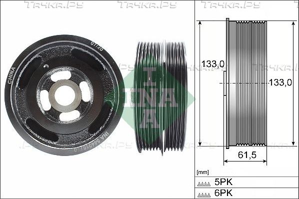 Шкив коленвала Ina для Ford C-MAX I 2003-2010. Артикул 544 0167 10