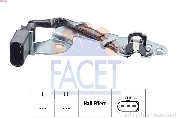 Датчик положения распредвала Facet Made in Italy - OE Equivalent для Volkswagen Caddy III 2006-2015. Артикул 9.0367