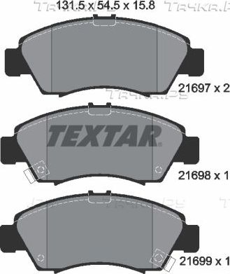 Тормозные колодки Textar передние для Honda City IV 2002-2008. Артикул 2169701