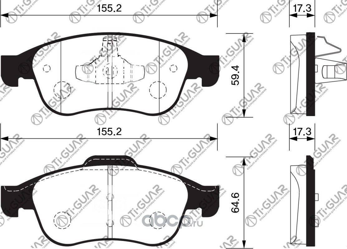 Тормозные колодки (TI-Guar). Артикул TG0551