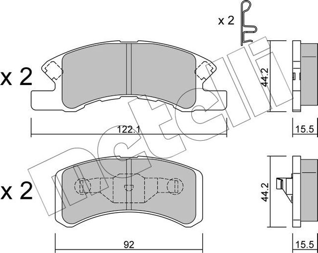 Тормозные колодки Metelli передние для Daihatsu Cuore VI (L251) 2003-2007. Артикул 22-0605-0