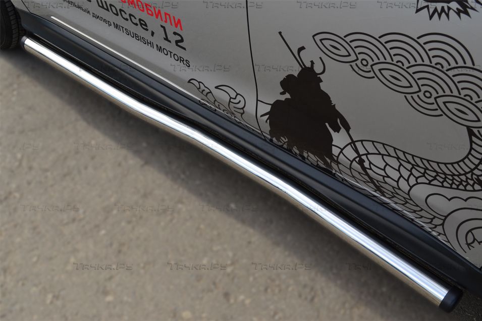Защита порогов труба РусСталь d63 (вариант 2) для Mitsubishi ASX I рестайлинг 2012-2016. Артикул MAST-0013242