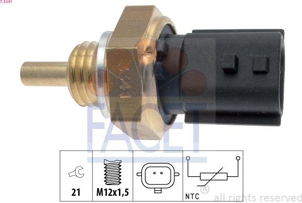 Датчик температуры охлаждающей жидкости Facet Made in Italy - OE Equivalent для Nissan Qashqai II 2013-2026. Артикул 7.3341