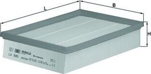 Воздушный фильтр Mahle-Knecht. Артикул LX 935
