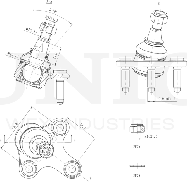 Опора шаровая (Unio). Артикул SSP-20048