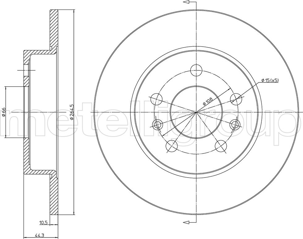 Тормозной диск Metelli. Артикул 23-0535