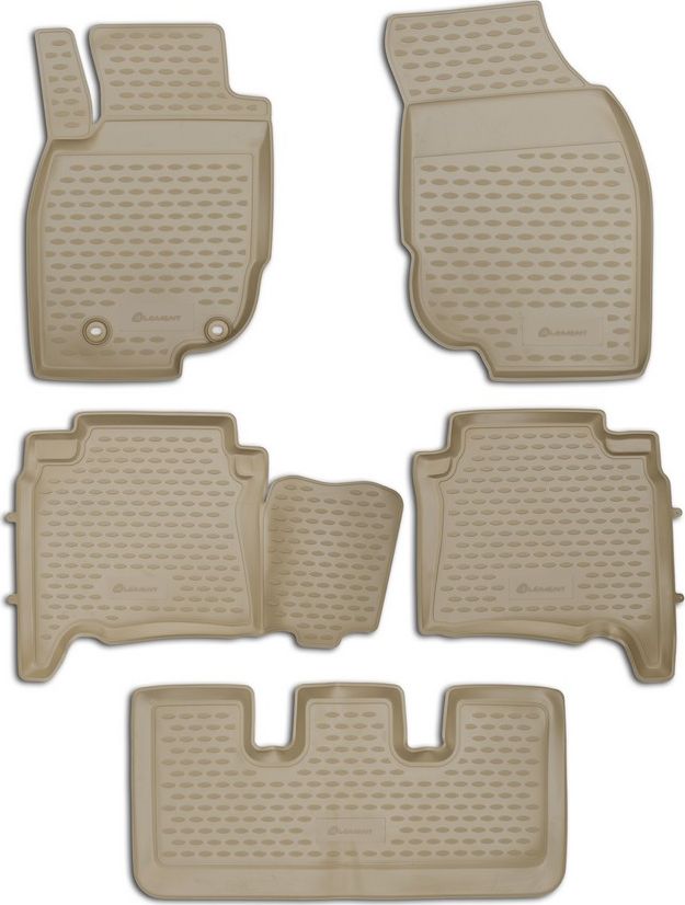 Коврики Element для салона Toyota Fortuner II (левый руль) рестайлинг 2012-2015 Бежевые. Артикул NLC.48.110.212k