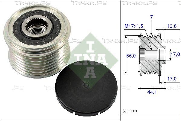 Муфта генератора обгонная Ina для Subaru Forester III 2008-2013. Артикул 535 0167 10