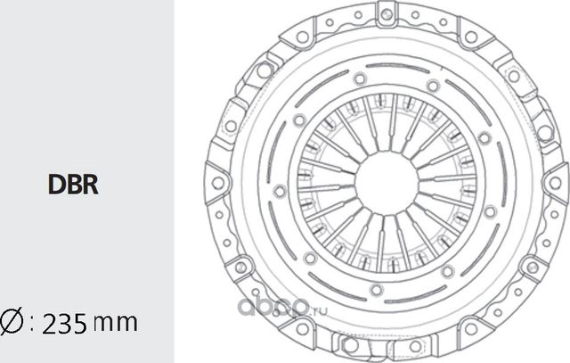 Корзина сцепления HYUNDAI Tucson (04-) (2.0 D) KIA Sportage (04-) (2.0 D) (235мм (Valeo). Артикул HDC90