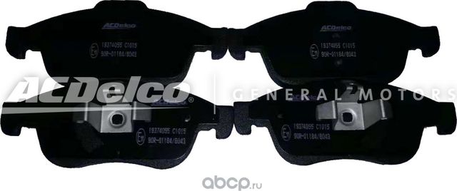 Тормозные колодки ACDelco передние для Renault Fluence I 2010-2017. Артикул 19374055