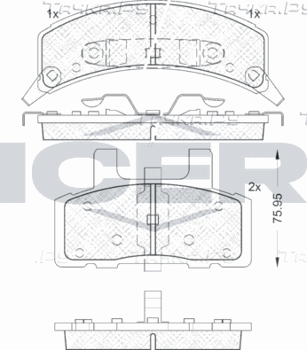 Тормозные колодки Icer для Chevrolet Astro 1989-2005. Артикул 141563