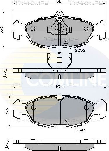 Тормозные колодки Comline Comline передние для Chevrolet Corsa 1994-2002. Артикул CBP0134