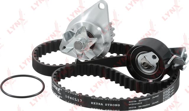 Помпа (водяной насос) с комплектом ремня ГРМ LYNXauto для Citroen C3 I 2002-2010. Артикул PW-1173