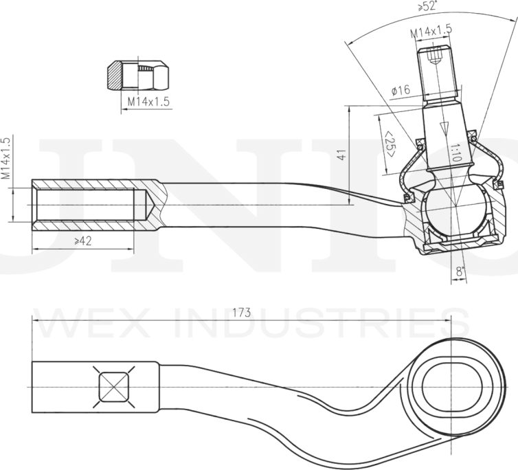 Наконечник рулевой тяги (Unio). Артикул SSP-10078