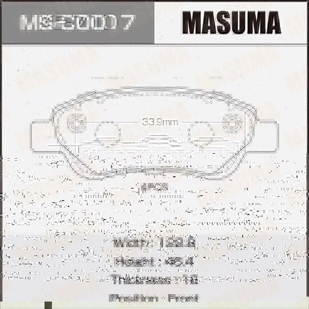 Колодки дисковые MASUMA, NP1138, P61081 front Masuma. Артикул MSC0017