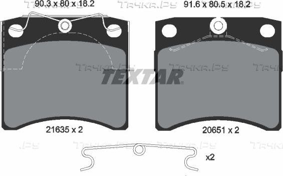 Тормозные колодки Textar Q+ передние для Volkswagen Transporter T4 1990-1999. Артикул 2163501