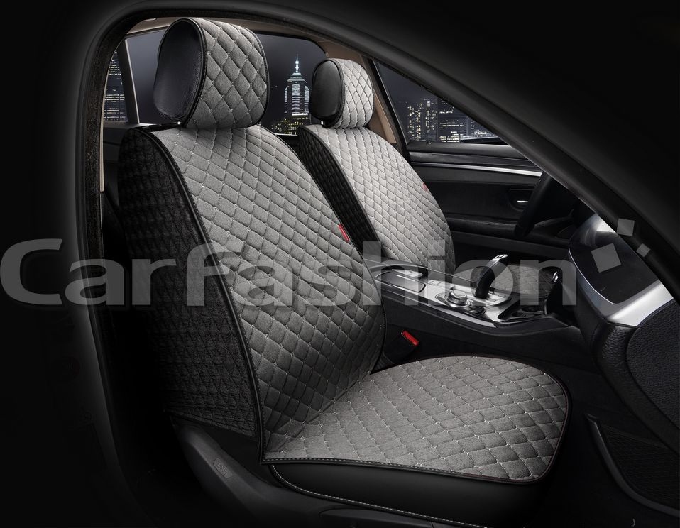 Накидки универсальные CarFashion Cube Front для авто, цвет Серый/Черный/Серый. Артикул 26167