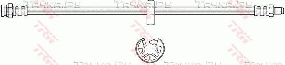Тормозной шланг TRW задний правый/левый внутренний для Peugeot Boxer II (230) 1994-2002. Артикул PHB485