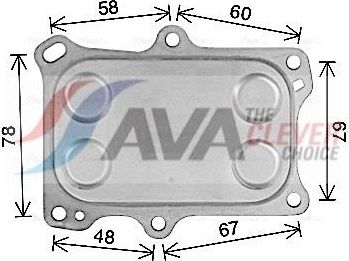 Радиатор масляный (маслоохладитель) для двигателя AVA (алюминий) для Fiat Bravo II 2007-2014. Артикул AL3153