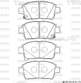 Тормозные колодки Advics передние для Toyota Mark X I 2004-2009. Артикул A1N068