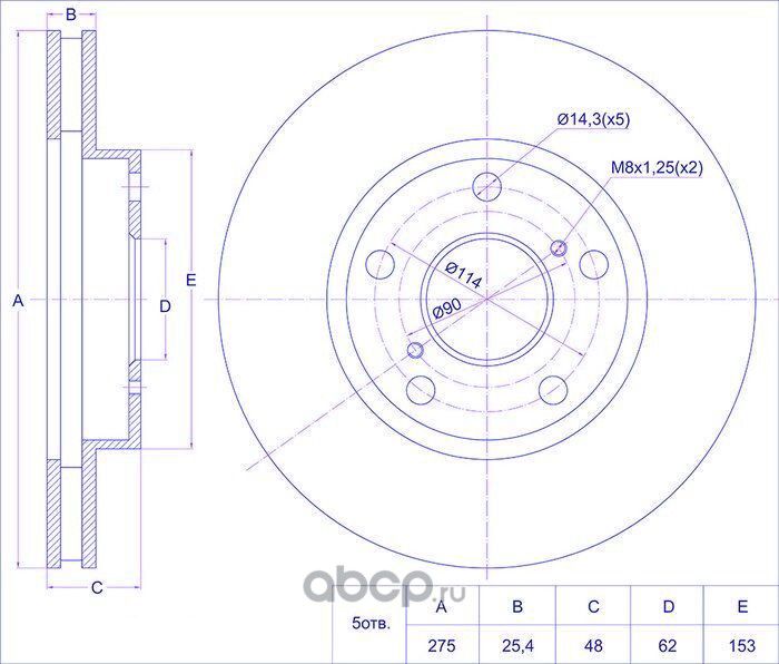Диск тормозной (TI-Guar). Артикул TG4351222220