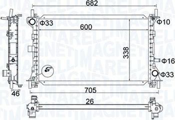 Радиатор охлаждения двигателя Magneti Marelli для Ford Focus I 1998-2005. Артикул 350213159900