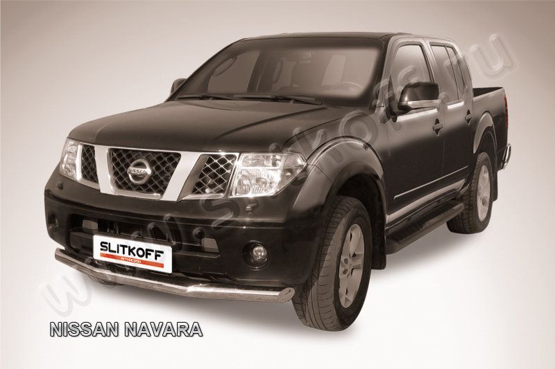 Защита Slitkoff переднего бампера d76 для Nissan Navara D40 2005-2010. Артикул NIN005