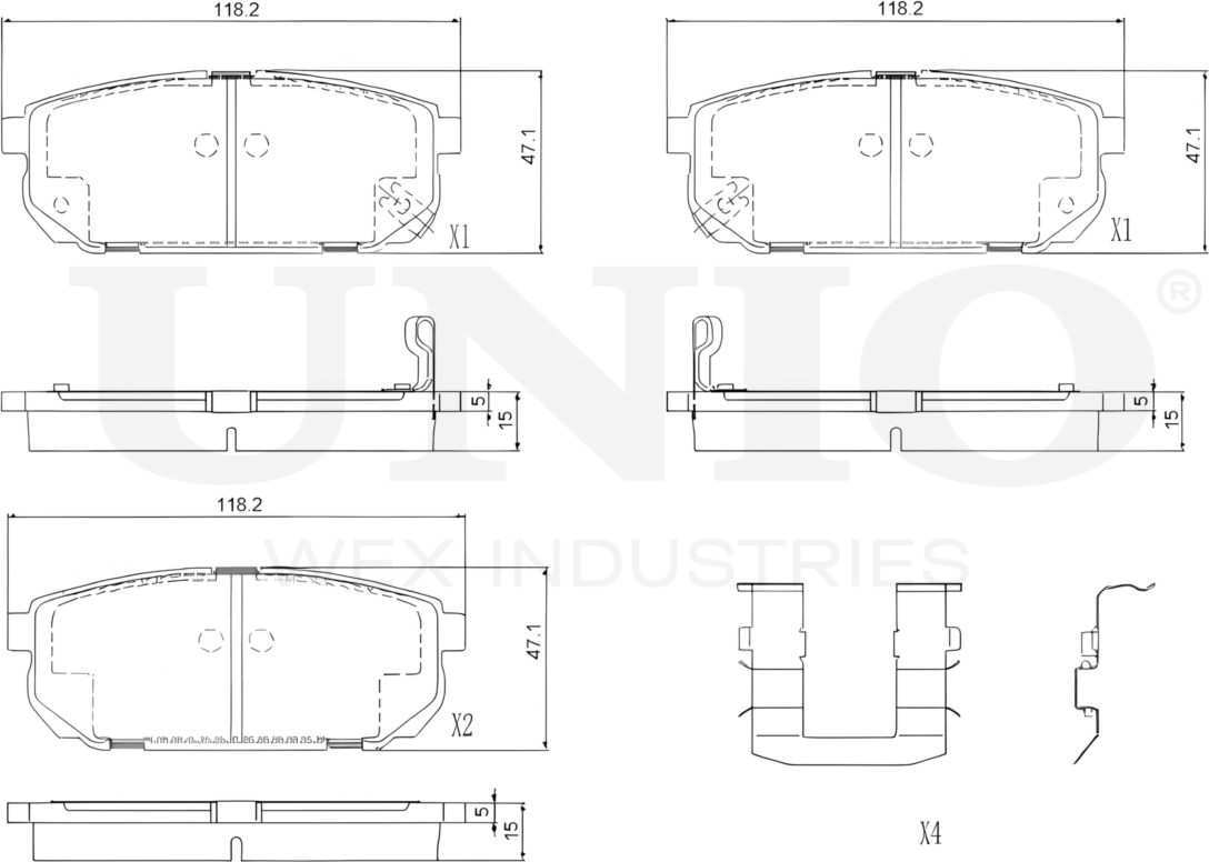 Колодки тормозные дисковые, комплект (Unio). Артикул BRP-20274