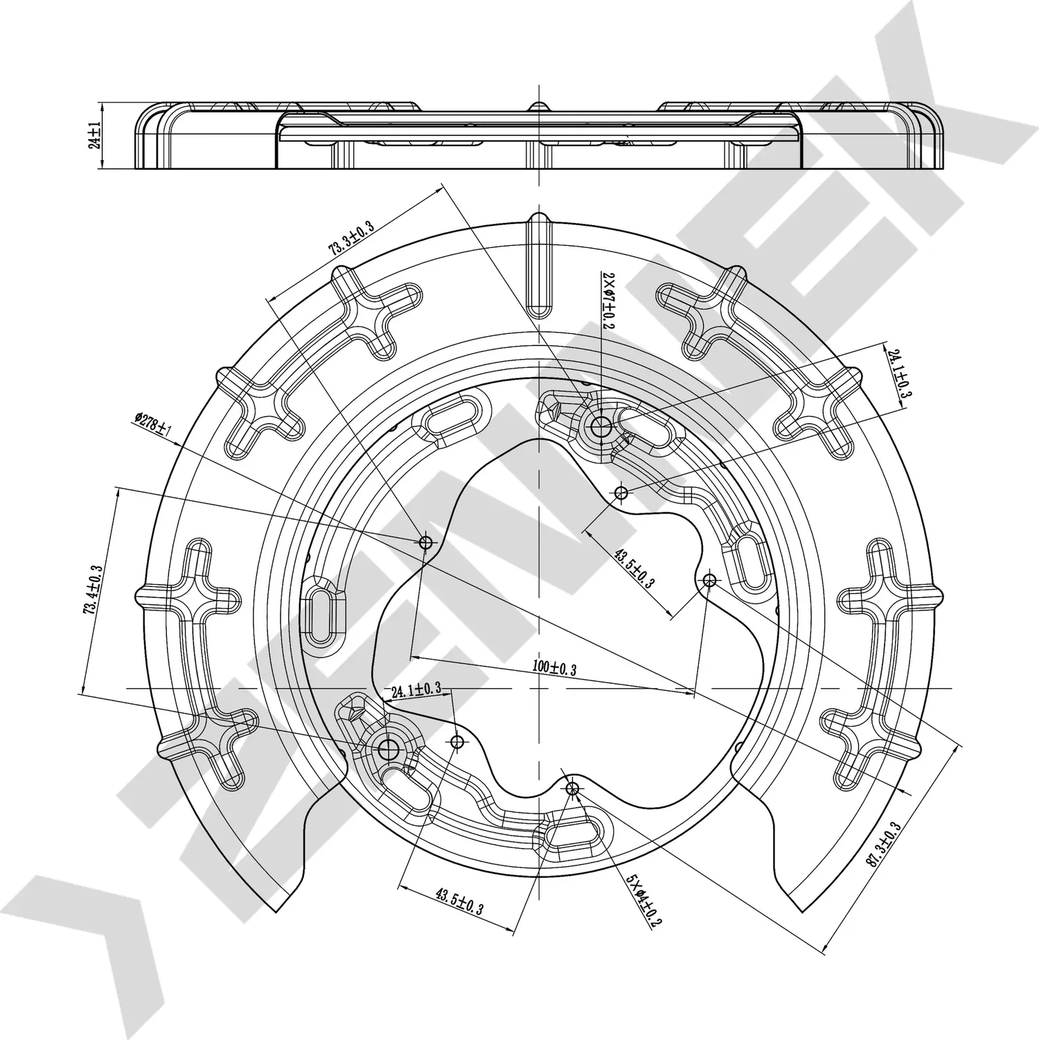 Защита тормозного диска задняя правая HYUNDAI  ELANTRA 06-11, I30 07-12 KIA CEED (Zennek). Артикул DCD0109