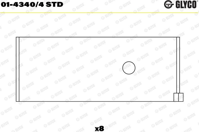 Вкладыши шатунные Glyco для Rover 600 1994-1998. Артикул 01-4340/4 STD