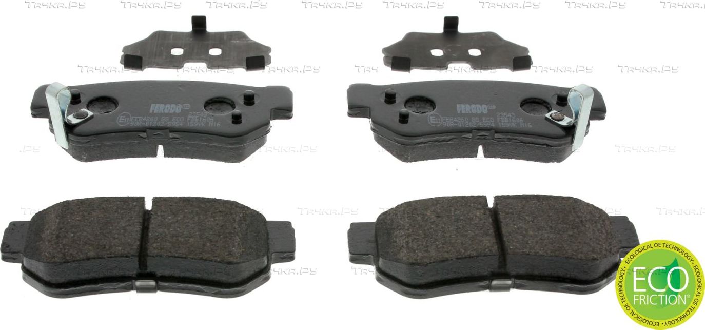 Тормозные колодки Ferodo Premier Eco Friction задние для Hyundai Santa Fe I 2001-2006. Артикул FDB1606