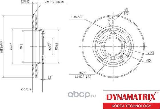 Диск тормозной (Dynamatrix-Korea) Dynamatrix-Korea. Артикул DBD258