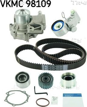 Помпа (водяной насос) с комплектом ремня ГРМ SKF для Subaru Impreza II 2000-2007. Артикул VKMC 98109