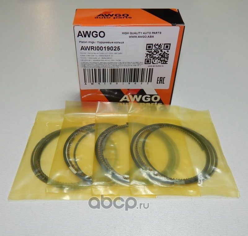Компл. колец 0,25 на 4 поршня AWRI0019025 (Awgo). Артикул AWRI0019025