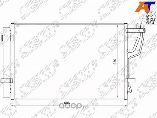 Радиатор кондиционера KIA CEED 07-HYUNDAI I30 07- (SAT). Артикул STHY473940