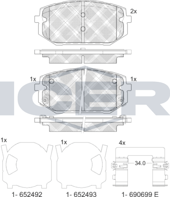 Тормозные колодки Icer. Артикул 182473