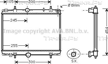 Радиатор охлаждения двигателя AVA для Citroen C5 I 2001-2004. Артикул PEA2198