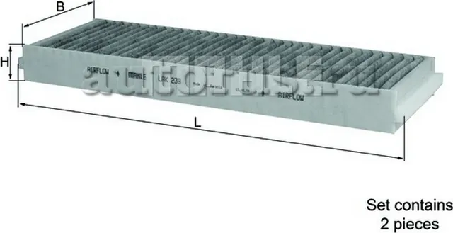 ЗАМЕНЕН НА LAK 239/S ФИЛЬТP САЛОНА ... (Mahle/Knecht). Артикул LAK239