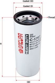 Масляный фильтр Sakura. Артикул C-5707