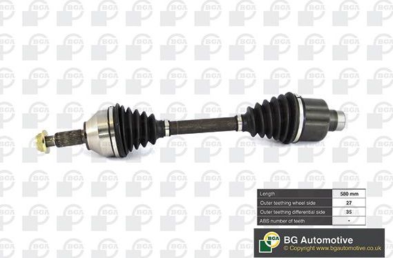 Полуось (привод в сборе, приводной вал) BGA передняя правая для Ford Mondeo I 1993-1996. Артикул DS2303R