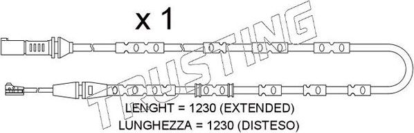 Датчик износа тормозных колодок  Trusting задний для BMW i8 I 2014-2020. Артикул SU.371