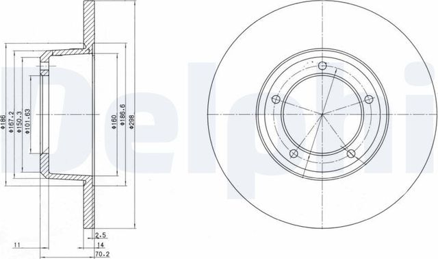 Тормозной диск Delphi передний для Land Rover Range Rover II 1994-1996. Артикул BG2297