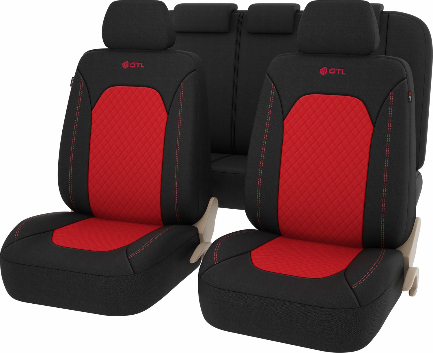 Чехлы универсальные PSV GTL Romb на сидения, цвет Красный. Артикул 132692