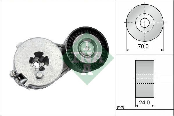 Натяжной ролик (натяжитель) приводного клинового зубчатого ремня Ina. Артикул 534 0333 10