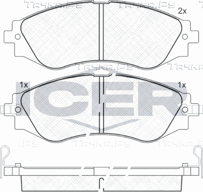 Тормозные колодки Icer передние для Daewoo Nubira I 1997-2003. Артикул 181260