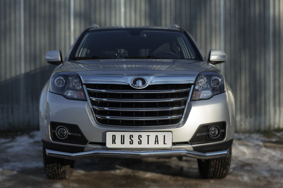 Защита RusStal переднего бампера d63 (волна) для Great Wall Hover H3 2014-2026. Артикул GWH3Z-0019351