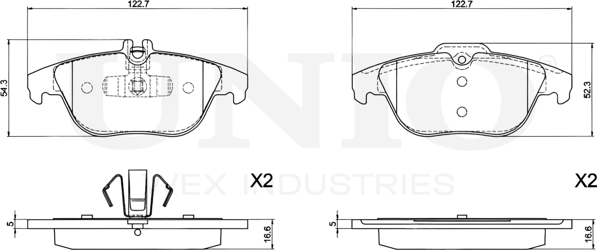 Колодки тормозные дисковые, комплект (Unio). Артикул BRP-20278