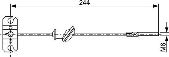 Трос ручника (тросик ручного тормоза) Bosch. Артикул 1 987 482 514