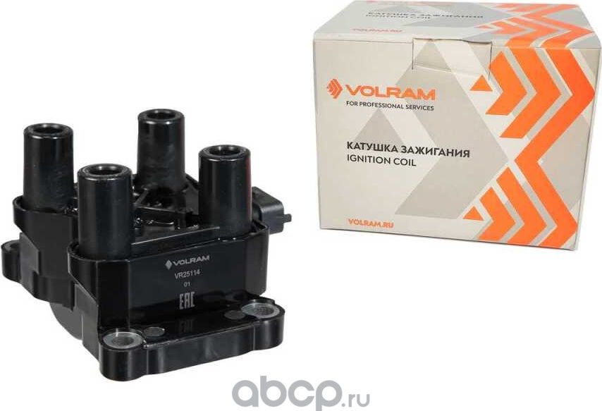 КАТУШКА ЗАЖИГАНИЯ ДЛЯ А/М ВАЗ 2110-2112, KALINA, PRIORA, GRANTA, NIVA 1.6, ДВ. (Volram). Артикул VR25114