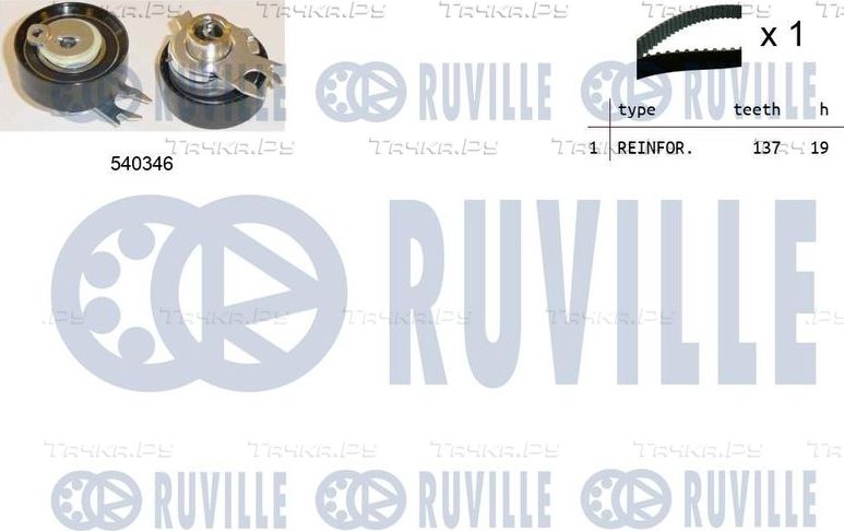 Ремень ГРМ с роликами (комплект) Ruville для Volkswagen Vento 1992-1998. Артикул 550046